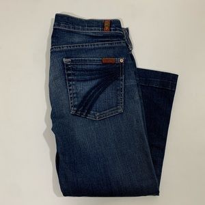 7FAMK DOJO 7 Pocket‎ Dark Wash Capri Jeans Sz 27